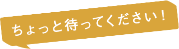 ちょっと待ってください！