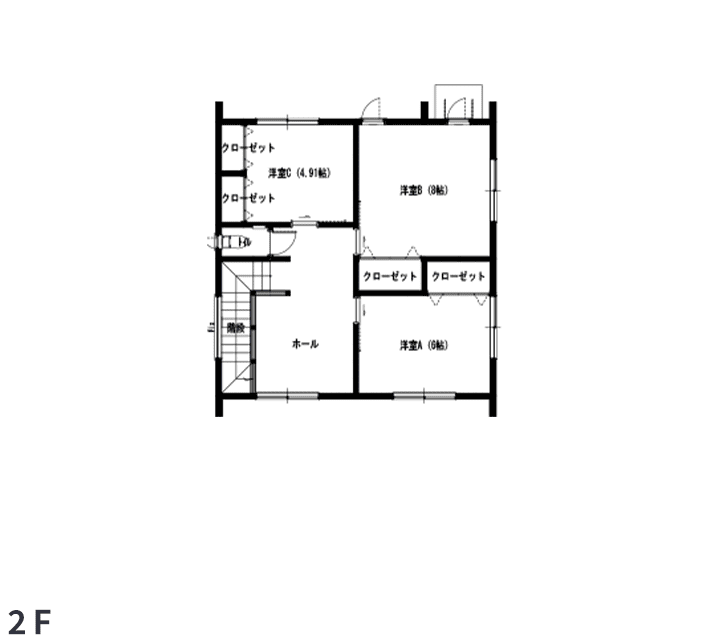 エコタウン館の山2-3区画 間取り図2F