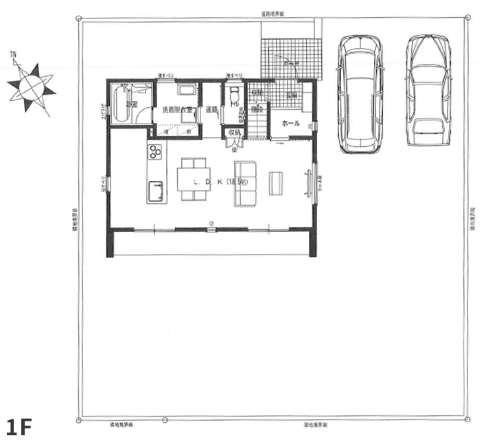 エコタウン館の山2-4区画 間取り図1F