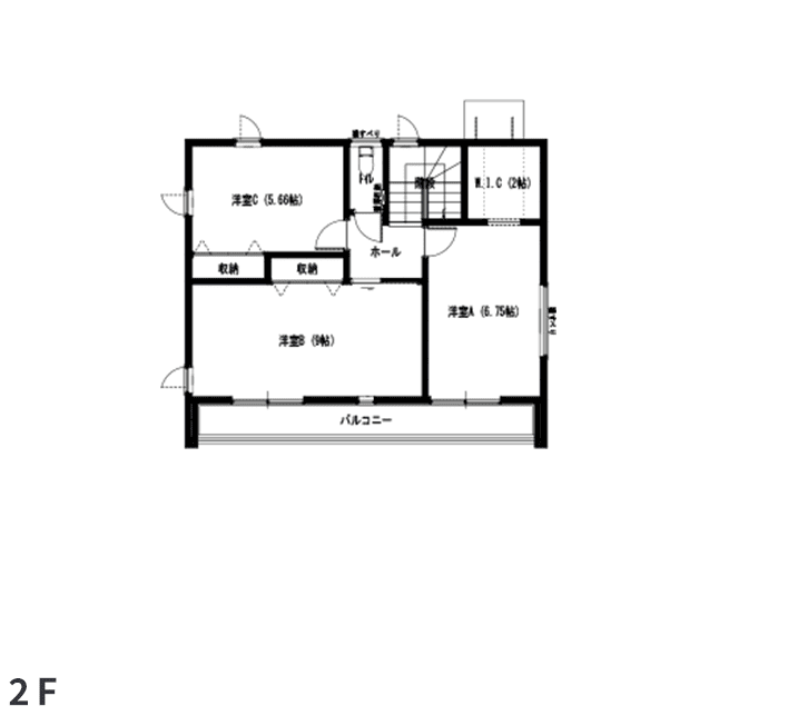 エコタウン館の山2-4区画 間取り図2F